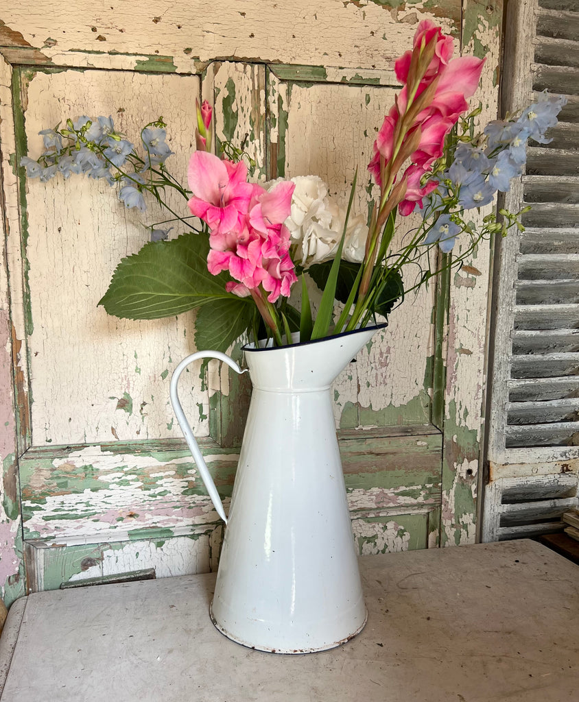 Classic French enamel pitcher