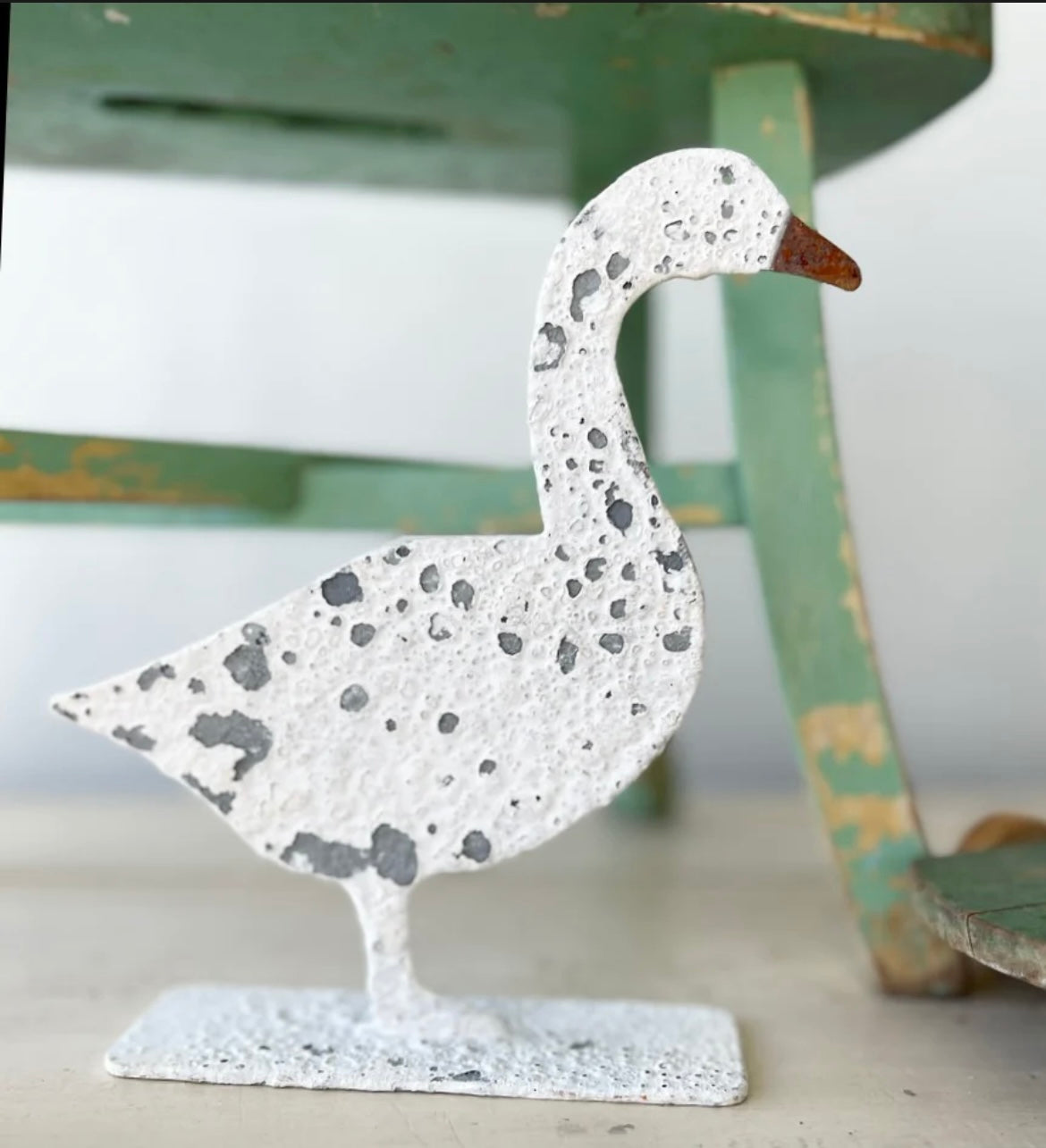 Hand crafted metal goose