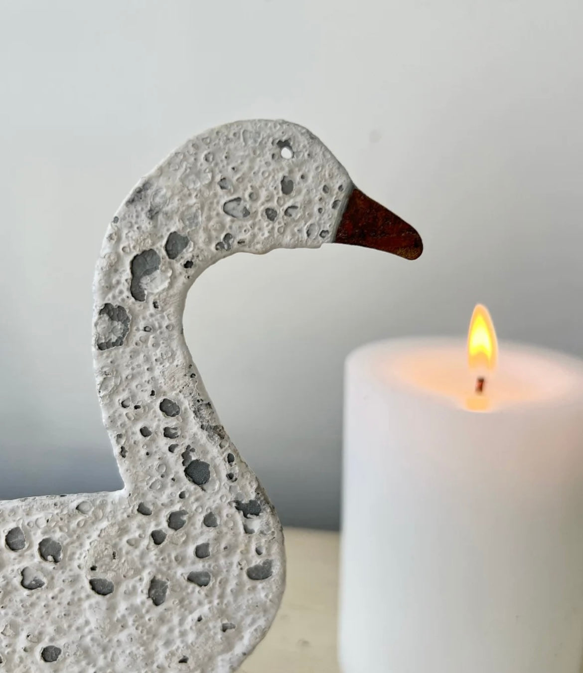 Hand crafted metal goose
