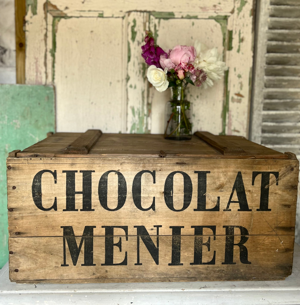 Huge Chocolat Menier crate with original lid