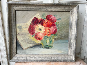 French framed oil on board