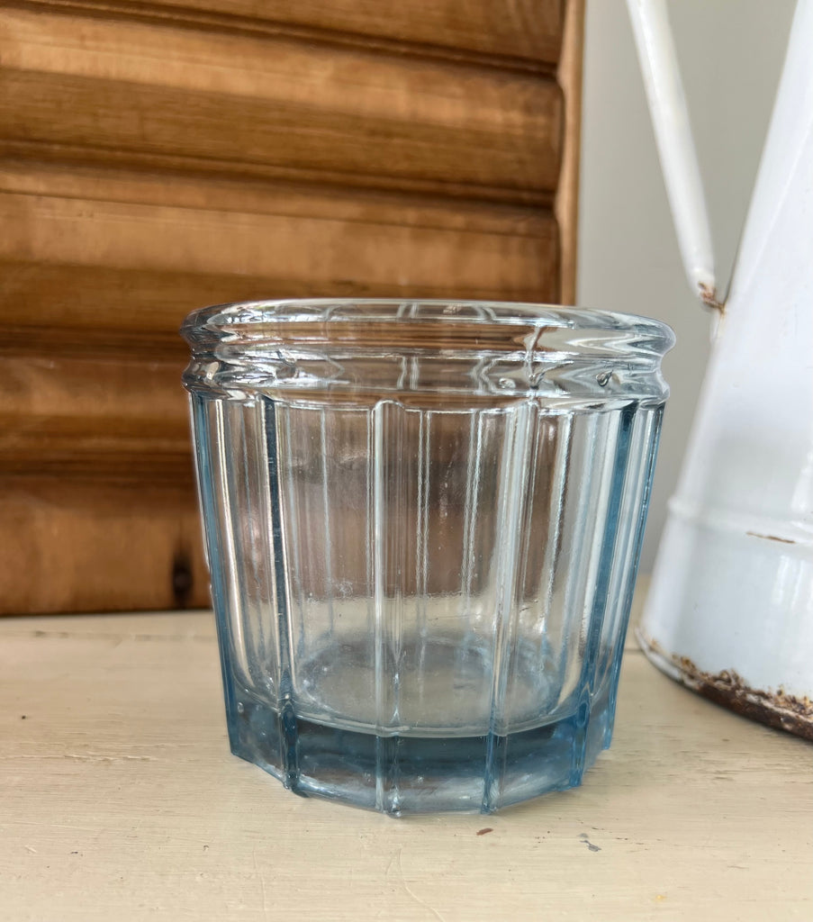 Rare blue glass confiture jar