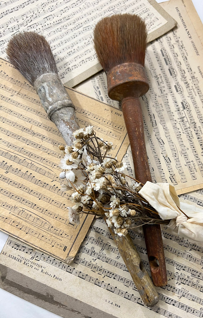 Pair of vintage French paintbrushes