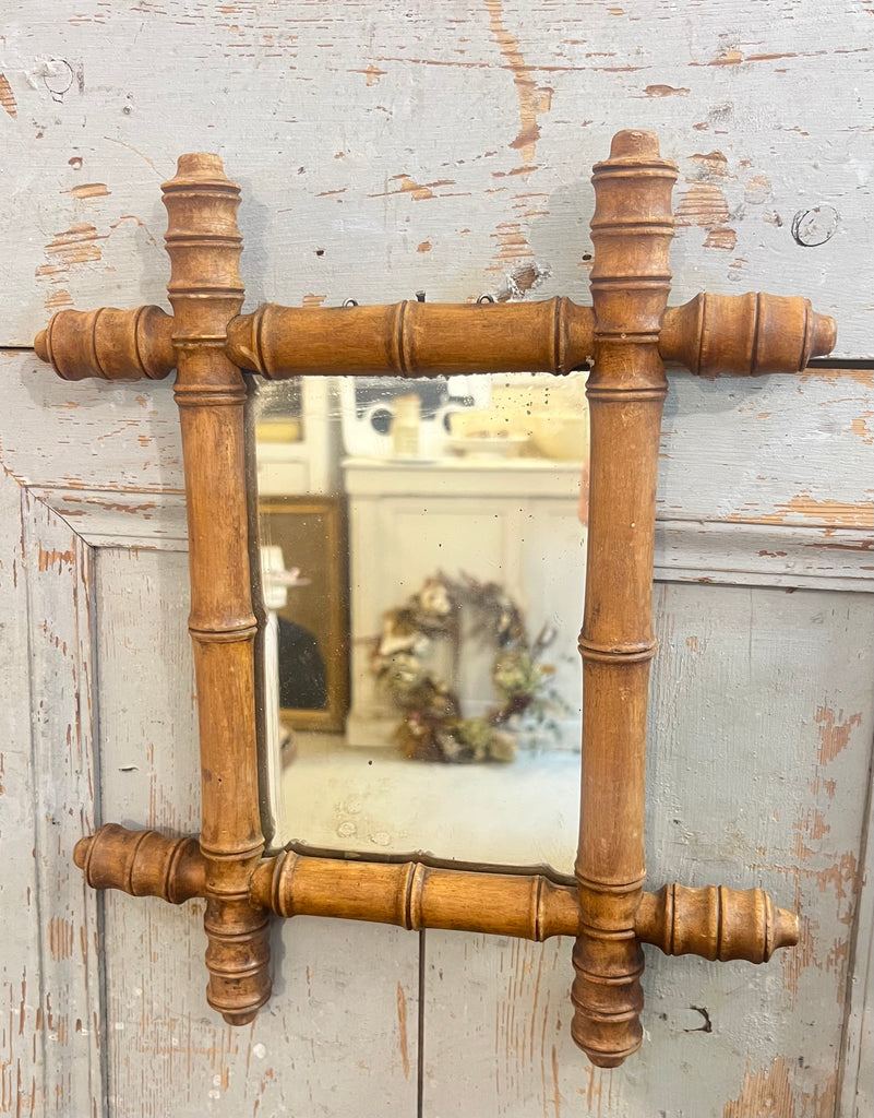 French faux bamboo mirror