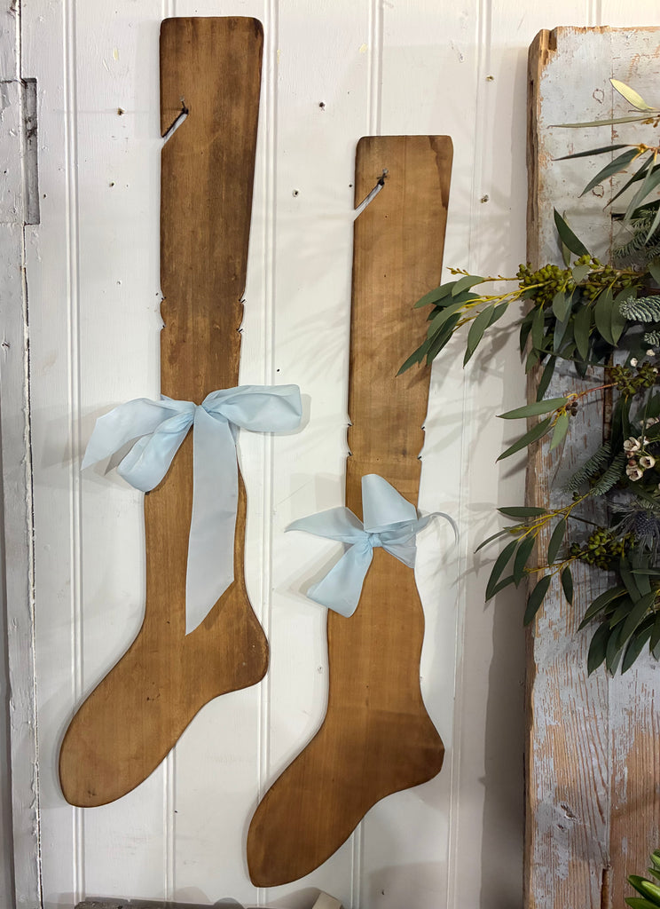 Vintage wooden stocking form