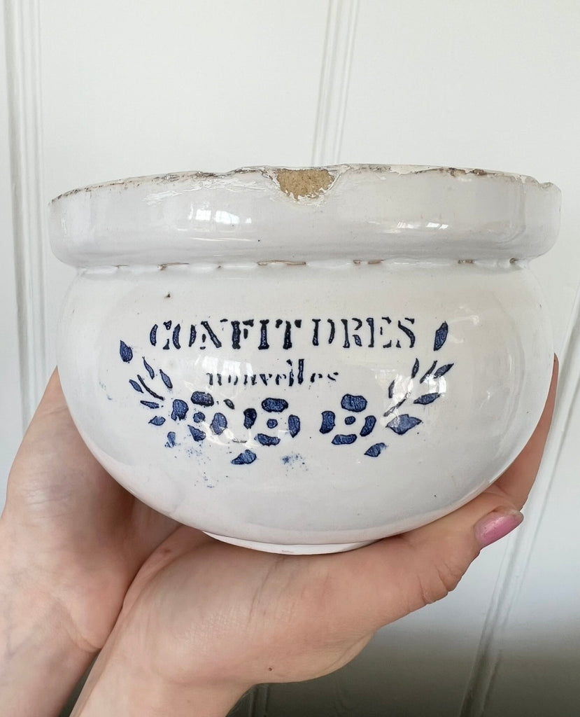 Large French confiture pot