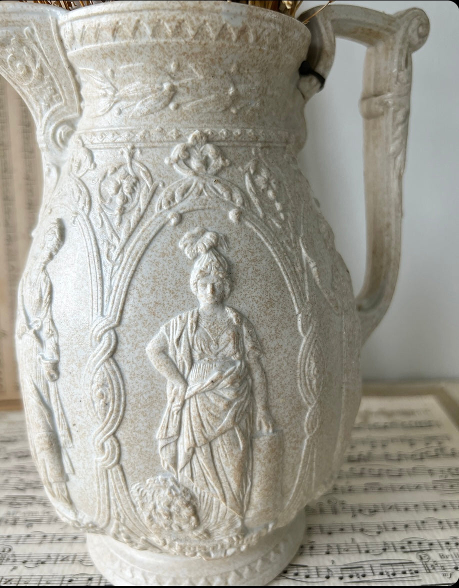 Victorian relief ware jug