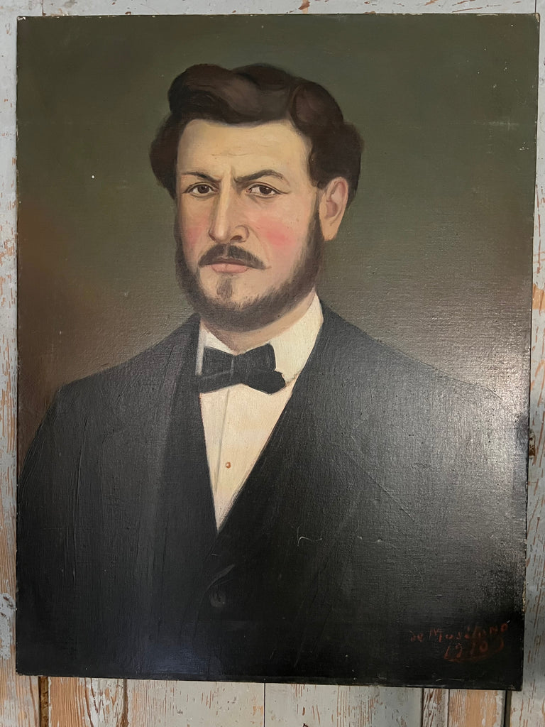 Stunning French oil on canvas portrait