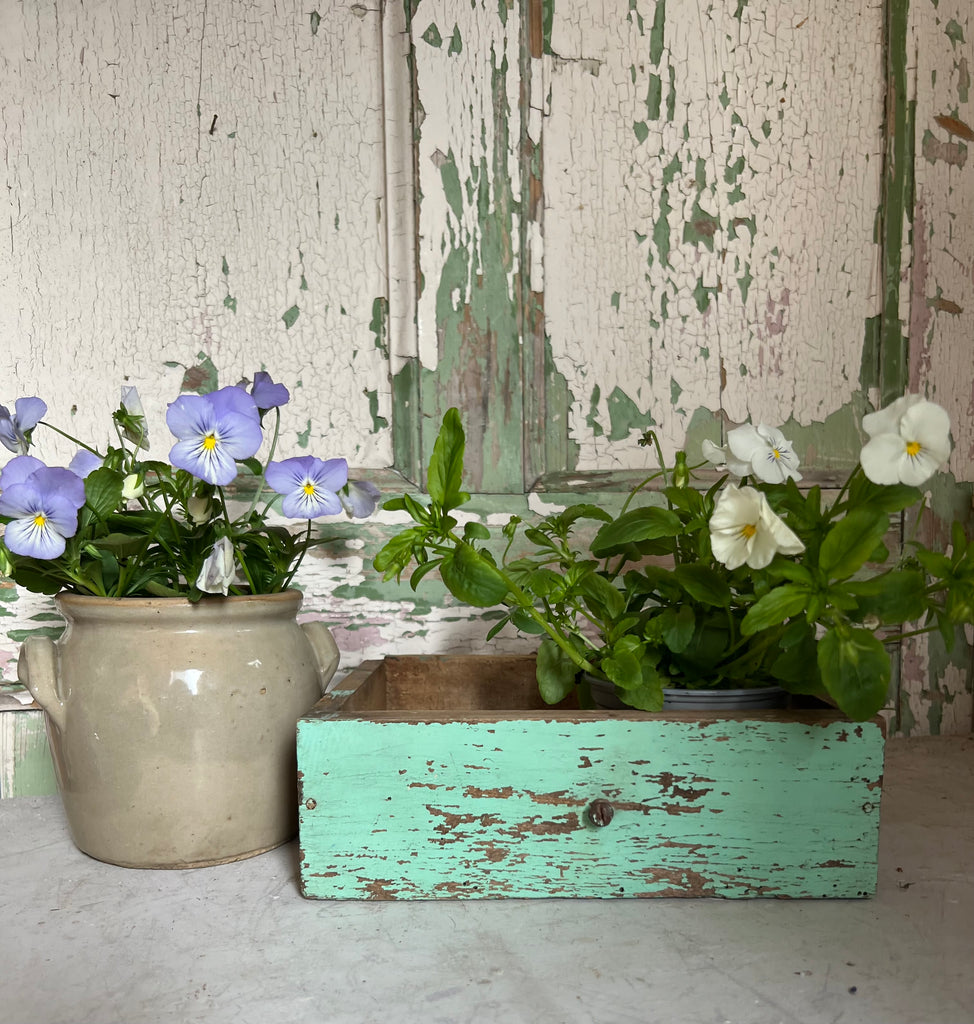 Rustic workshop drawers with internal divides