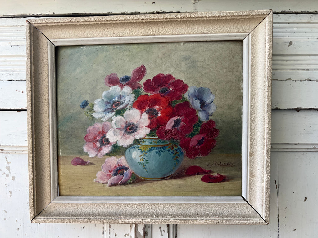 Beautiful French oil on board in original frame