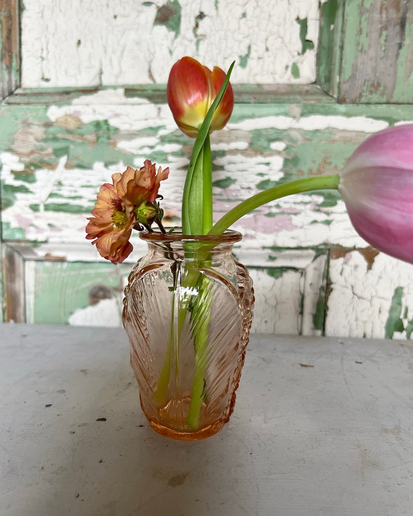 French pressed glass bud vase